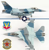 Blue and gray 1/72 F-16C fighter jet model with USAF-style markings