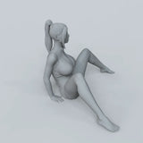 1/24 Resin Figure Hot Sexy Girl Car Girl Model Kit Unpainted Unassembled