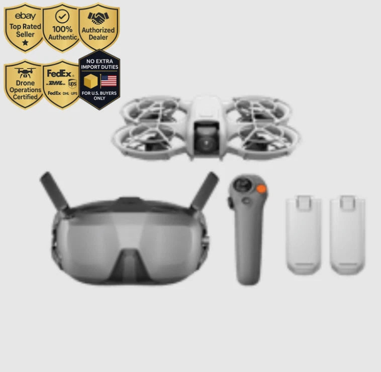Foldable quadcopter drone with camera, remote controller, and two spare batteries