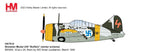 Hobby Master 1:48 scale model airplane in winter camouflage with yellow stripe and propeller