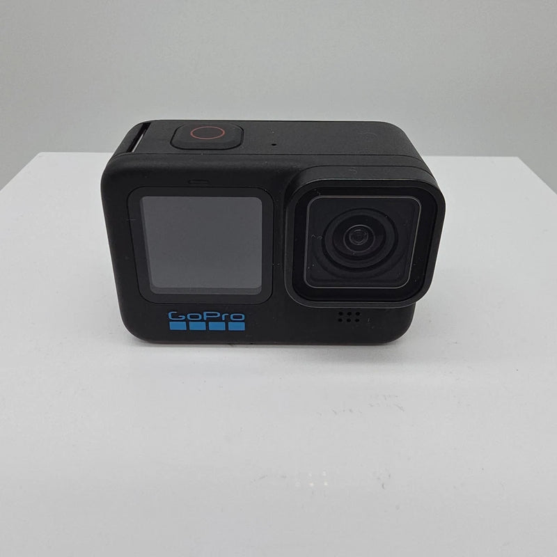 GoPro HERO10 Black action camera with front touchscreen and dual lens housing