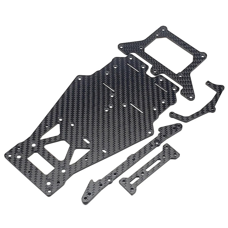 Carbon fiber chassis kit with plates and mounting holes, for TAMIYA 1/12 RM-01