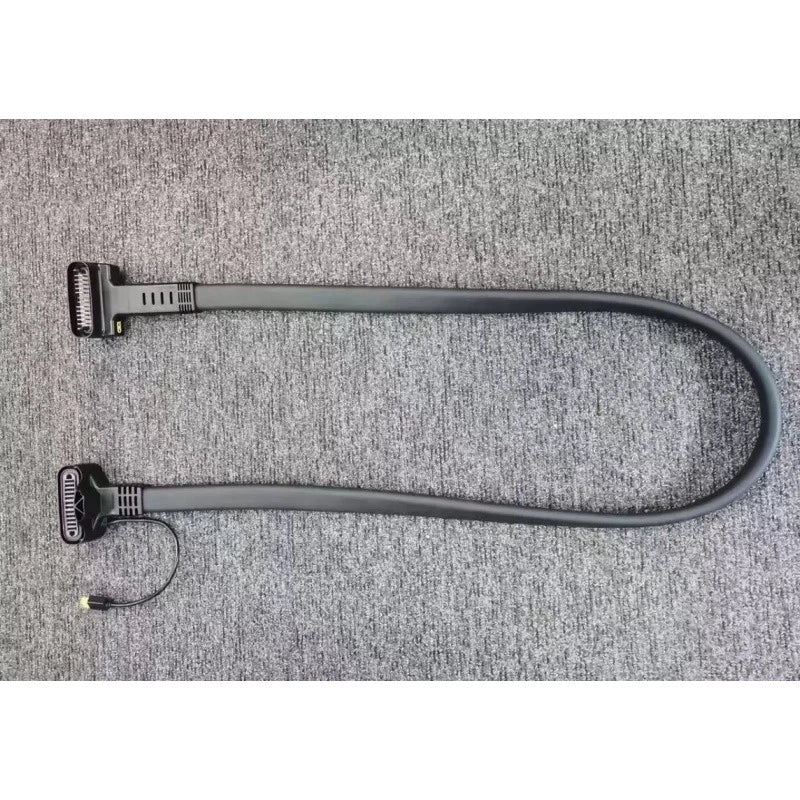 Black extension cable with two connector ends and small plug
