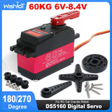 Red and black 60kg RC digital servo with mounting horn and screws