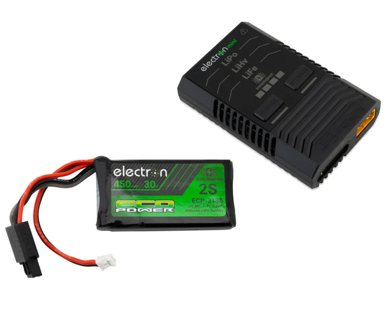 EcoPower Intelligent 2S 450mAh PH2.0 LiPo Battery/"Electron Mini" Charger Bundle