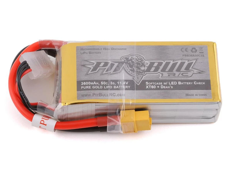 Pit Bull Tires Pure Gold 3S 50C Softcase Shorty LiPo Battery (11.4V/3600mAh) Battery
