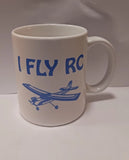 I Fly RC Airplane Hobby Blue And White Coffee Mug Coffee Cup