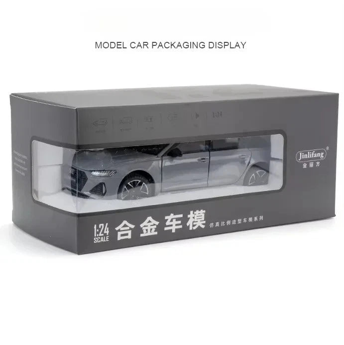 1:24 Diecast Vehicle for Audi RS6 Avant Model Car Toy Kids Sound Light Toy Gifts