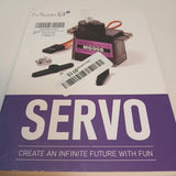 Micro metal-geared servo motor kit with MG90S case, bracket, and mounting parts