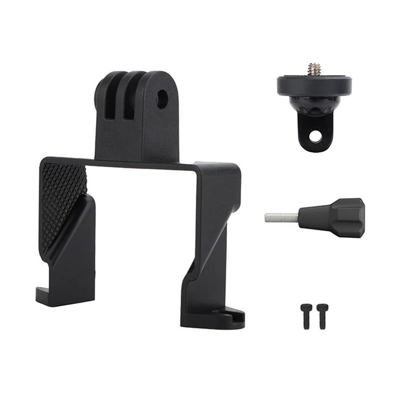 Black LED searchlight light mount bracket with hardware pieces