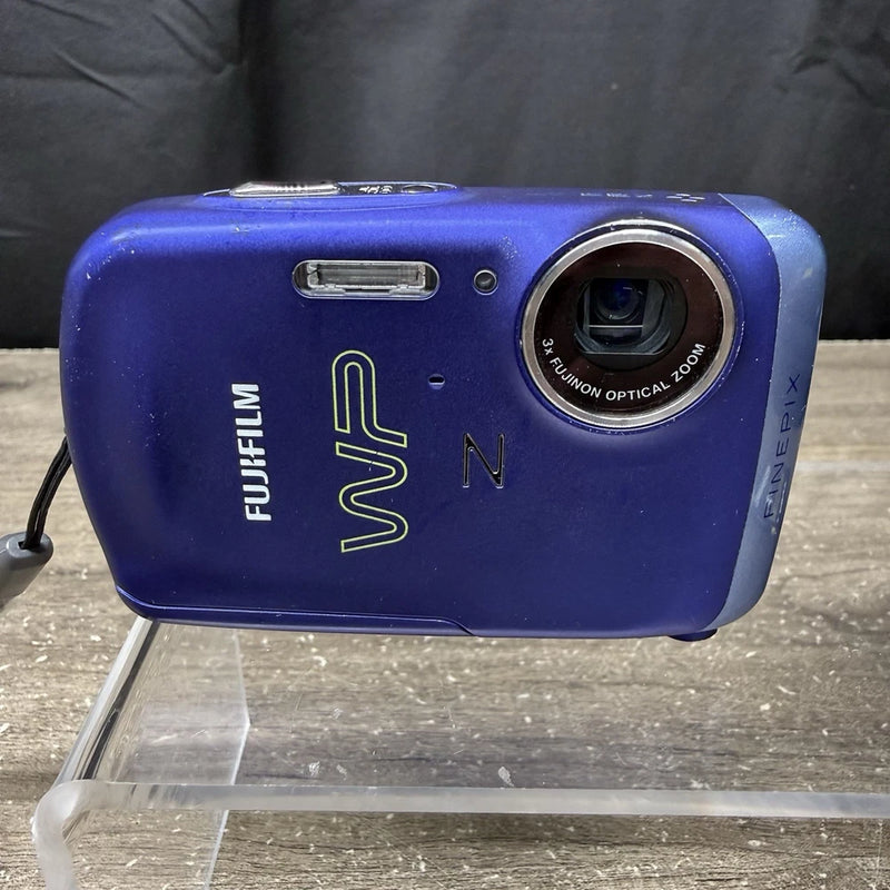 Fujifilm FinePix Z33WP Waterproof Digital Camera 10MP Purple Blue 4GB 2 New Batt