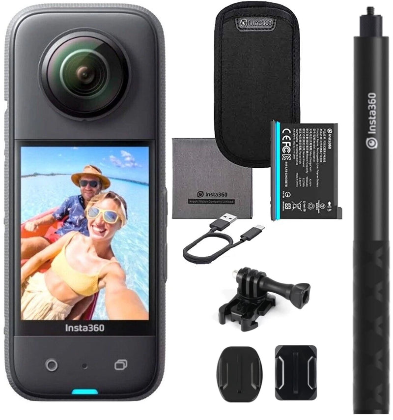 Insta360 X3 72MP Waterproof 5.7K 360?? VR AI Action Helmet Camera + Mounting Kit