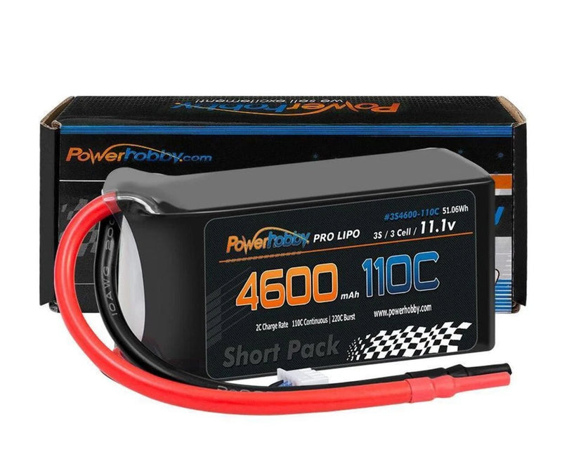 3S 4600mAh 110C-220C Shorty Drag Racing Lipo Battery Powerhobby PHB3S4600110 Battery