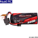 Gens Ace 2200mAh 3S LiPo hardcase battery pack with red/black casing and connector leads