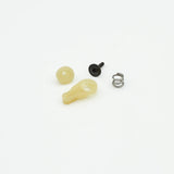 Steering servo swing arm assembly parts: light yellow arm, black bushing, coil spring