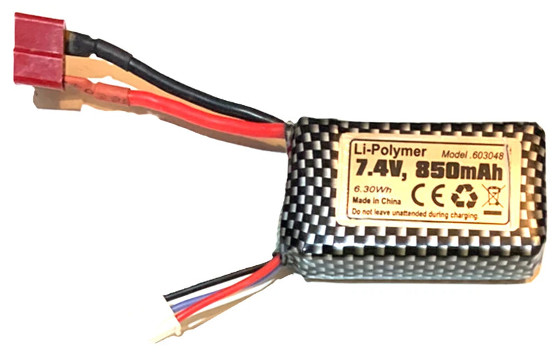PUOO 603048 2S Lipo Battery 7.4V 850mAh 6.3Wh T-type plug for RC Cars Trucks Battery