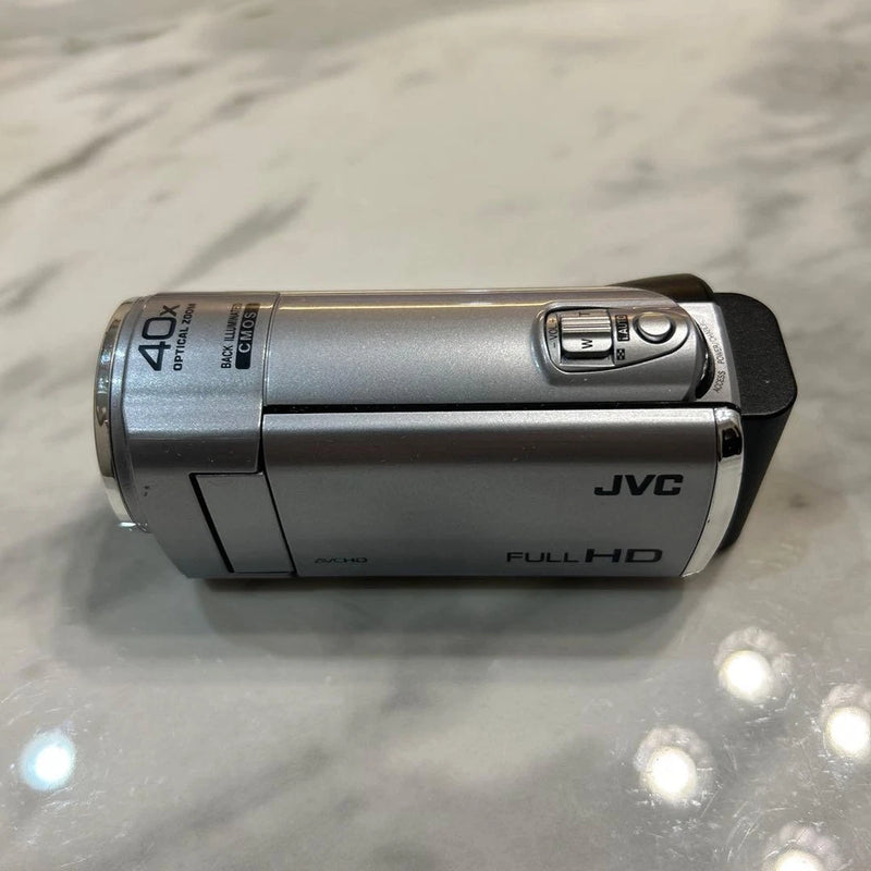 JVC Full HD Camcorder 40x Optical Zoom Silver Battery Included Good Condition