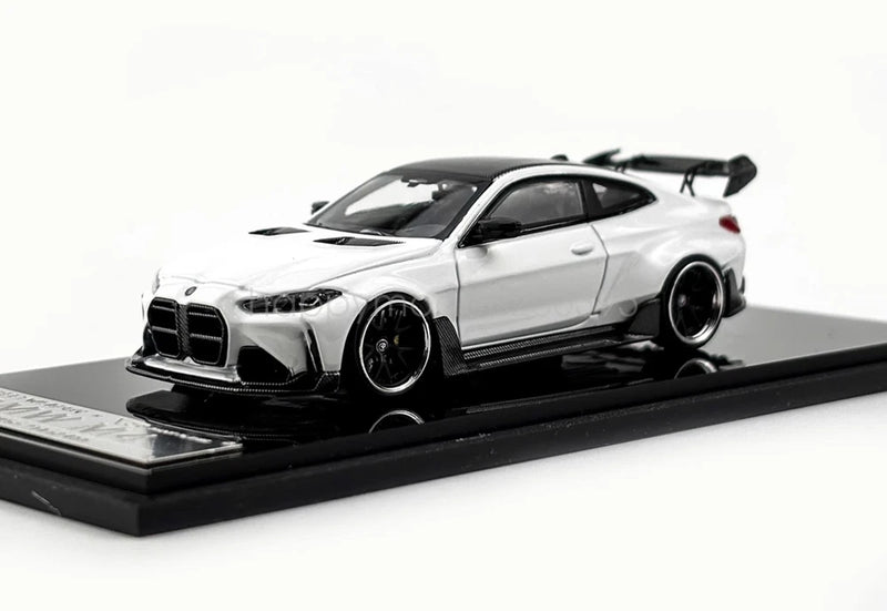 SW 1:64 White M4 ADRO BODY KIT Coupe Racing Sports Car Model Diecast Display