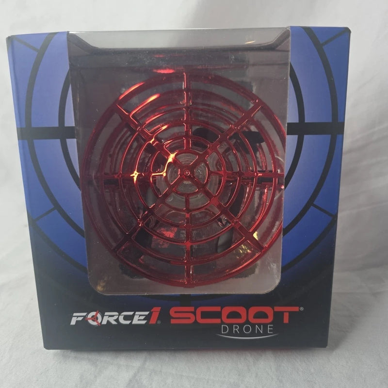 Force 1 Scoot hands-free drone box, red circular propeller drone