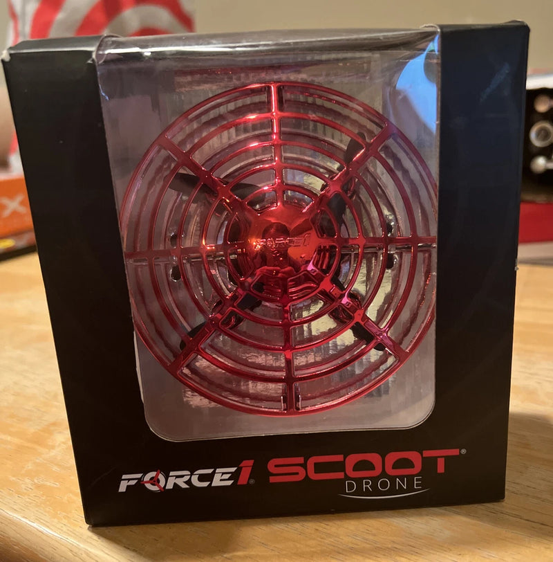FORCE1 SCOOT drone in red circular fan grille packaging box