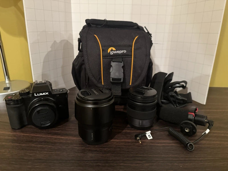Panasonic LUMIX G100 4K Camera, w/12-32mm Lens + Accessories (Read Desc)