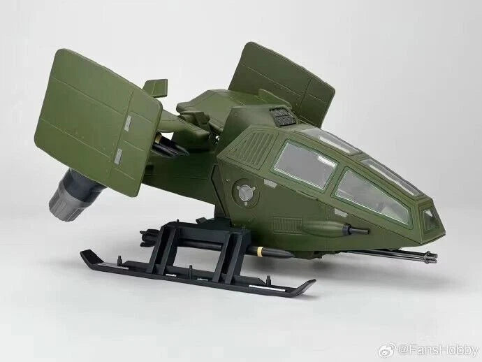 Olive green 1:12 scale model airplane toy with wings, landing gear, and cockpit