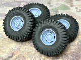 1/24 Scale: 15-Inch ¡°5-Spoke Steel¡± Wheels W/ Huge 35-inch Mud Tires.  Resin
