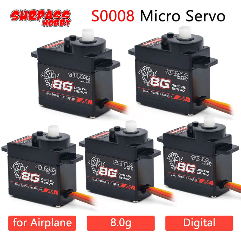 5pcs/lot Surpass Hobby Digital Servo 8g Plastic Gear Servo for RC Airplanes
