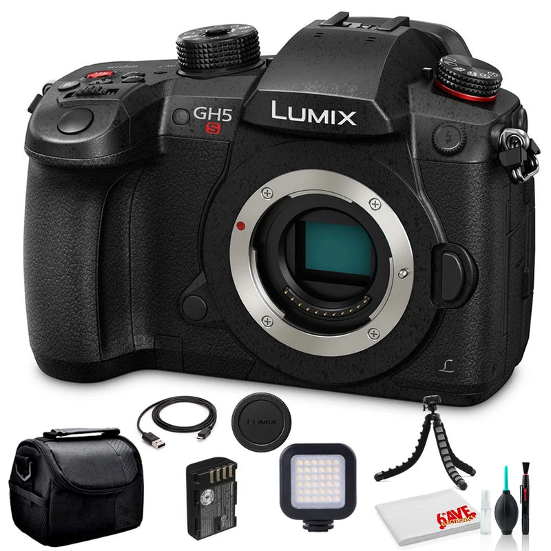 Panasonic Lumix DC-GH5S Mirrorless Digital Camera (DC-GH5S) Bundle +LED Video Li