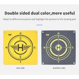 Square drone landing pad, yellow side with compass target graphics