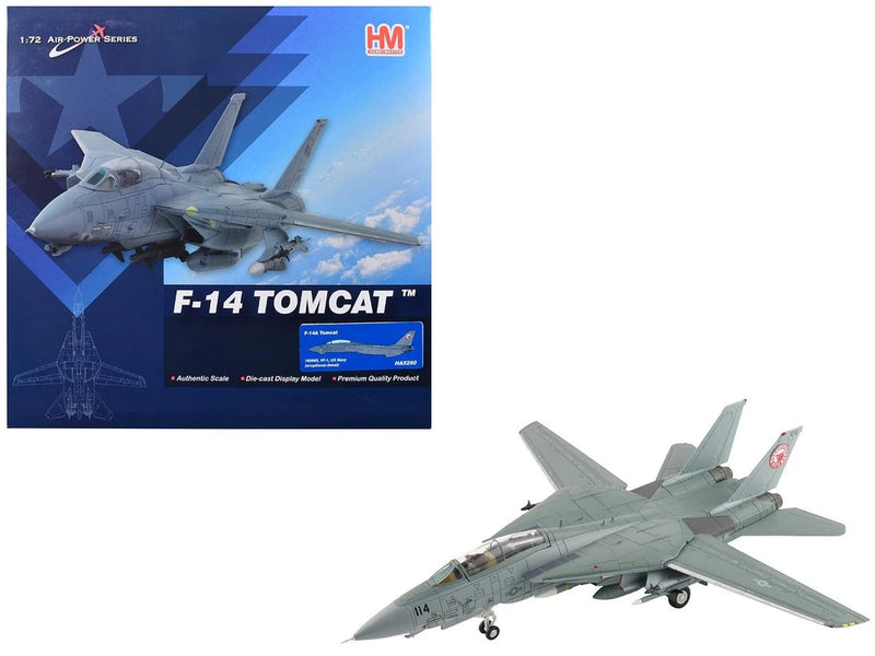 Hobby Master 1/72 Grumman F-14A Tomcat fighter aircraft model, gray with VF-1 markings