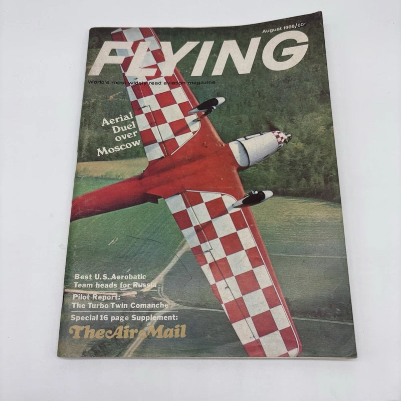 Vintage flying aircraft hobbyist magazine, Aug 1966, colorful airplane cover