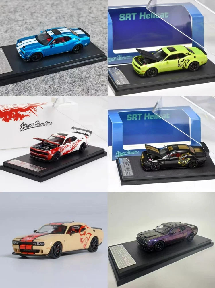 Stance Hunters SH 1:64 Challenger SRT Hellcat Alloy car Model Collectible Gift