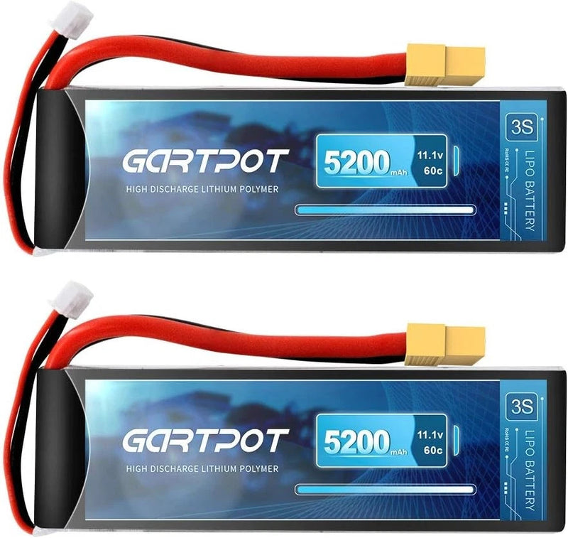 3S Lipo Battery 5200mah 11.1V 60C LiPo RC Battery Soft Case Pack with XT60 Plug