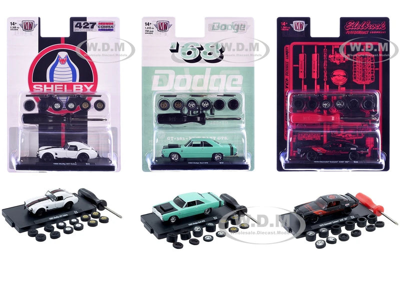 AUTO WHEELS RELEASE 14, 3 PIECE CAR SET 1/64 DIECAST MODELS M2 MACHINES 34001-14