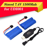 2pcs 7.4V 1500Mah Li-ion Battery SM-4P plug/USB Charger For UDI902 UDI002 boat