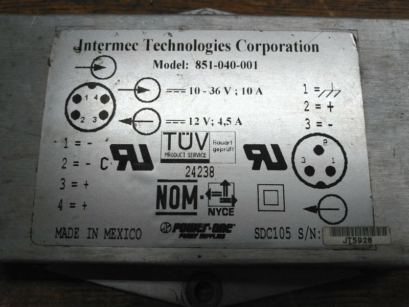 Intermec Power-One SDC105 Power Converter Input 10-36V to 12V Output