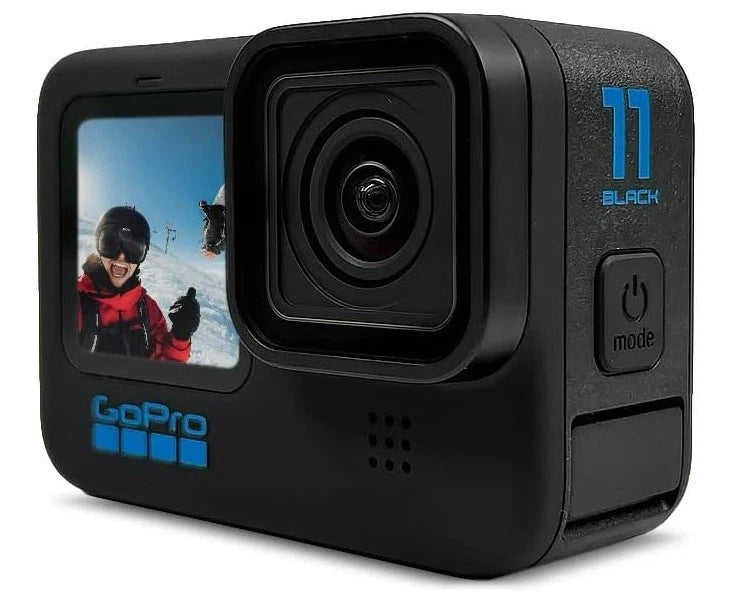 GoPro HERO11 Black action camera with front lens and built-in display screen