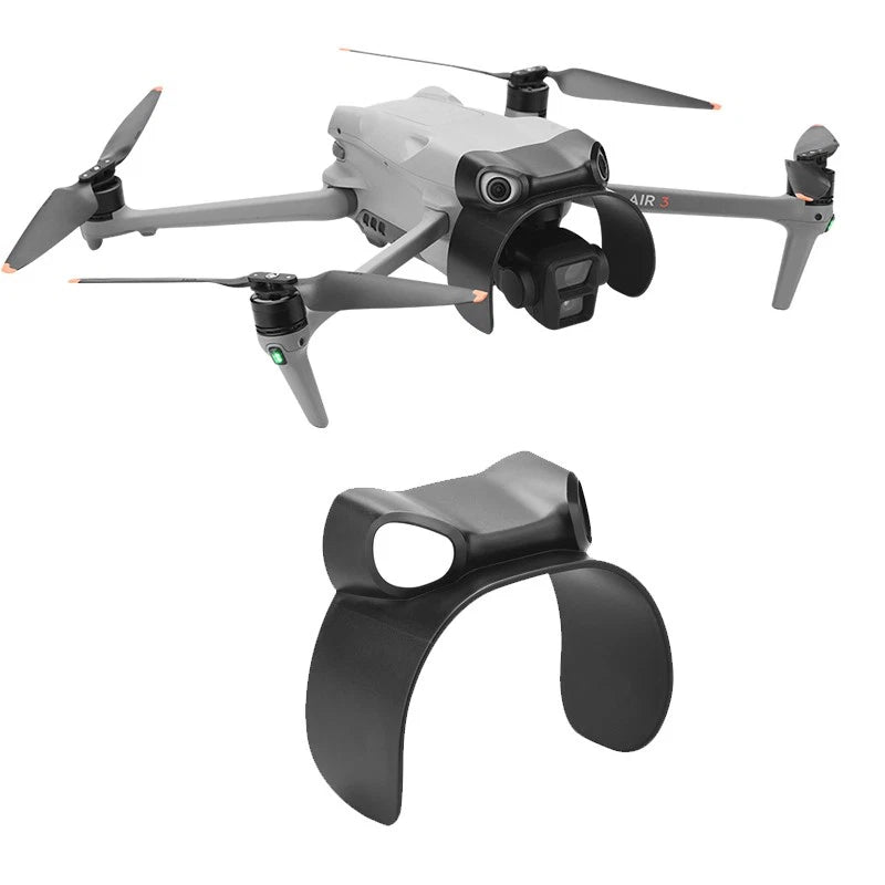 Black lens hood sun shade cover cap for drone camera, with circular opening