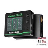iCheck B36 smart RC battery checker with LCD screen and battery ports