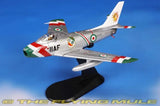 1:72 scale F-86F Sabre model with gray, IIAF markings and red-green tail