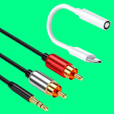 Type C to 3.5mm Jack Audio Adapter with Smart DAC Chip RCA Cable f Motorola Z3