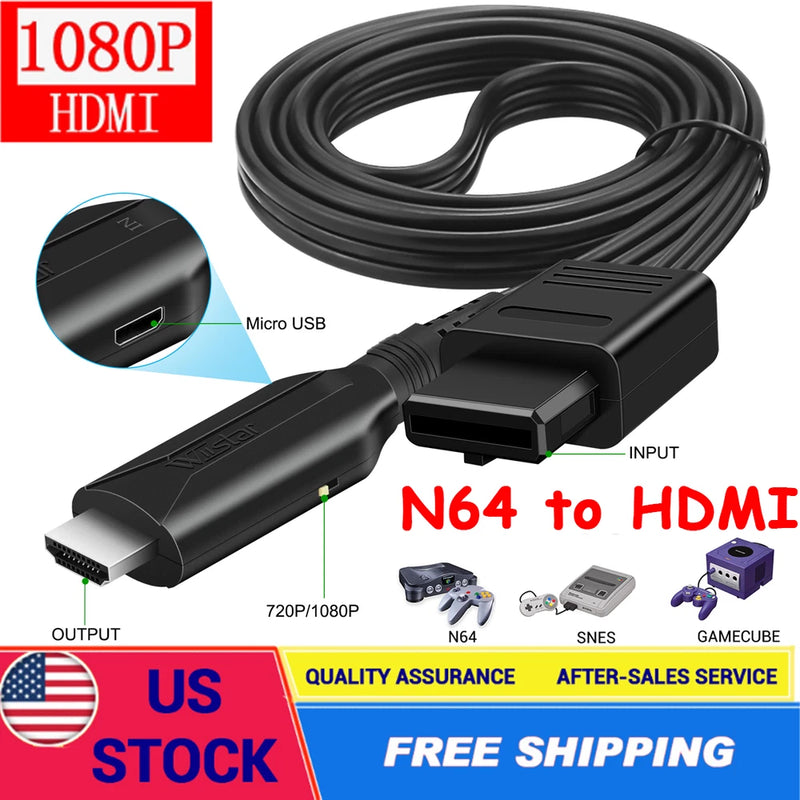 N64 To HDMI Converter Adapter HD 1080P HD Cable For Nintendo Gamecube NES SNES