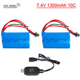 2Pcs 7.4V 1300mAh Lipo Battery for Watch Gesture Sensing Twisted RC stunt car