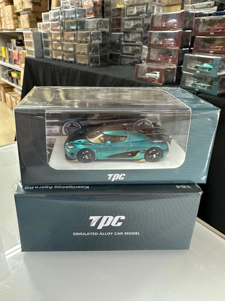 KOENIGSEGG AGERA RS PEACOCK BLUE 1/64 SCALE DIECAST CAR MODEL BY TPC