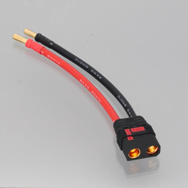 QS8 Female to Heavy Duty 5mm Bullets Plug 8AWG 20cm charger RC Lipo Battery wire