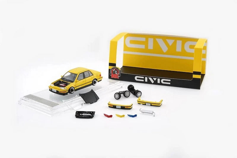 BMC 1/64 Honda CIvic EF2 Yellow Diecast Car Model Toy Collection Gift NIB