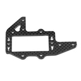 Carbon fiber servo plate for RC car, black with cutout window and mounting holes