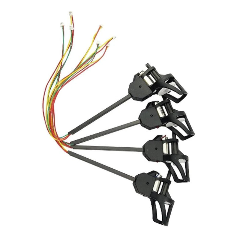 Clockwise motor set with four mounts, connectors, and multicolor wire leads