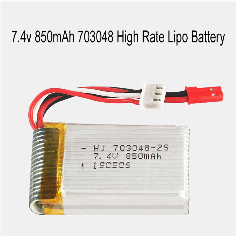 850mAh 25C LiPo 7.4V High Rate JST Plug Rechargeable Battery For Helicopter RC